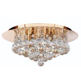 741-6658 Iaconi LED Small Semi-Flush Ceiling Light Gold Finish 