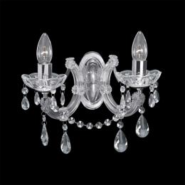 741-6743 Mariotti LED 2 Light Crystal Wall Light Polished Chrome 