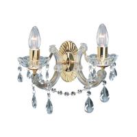 741-6744 Mariotti LED 2 Light Crystal Wall Light Polished Brass