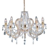 741-6748 Mariotti LED 8 Light Crystal Ceiling Light Polished Brass