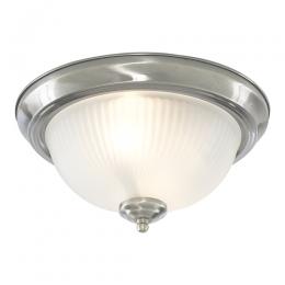 741-6795 Amedeo LED Bathroom Flush Ceiling Light Satin Silver Finish 