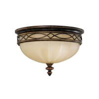 184-7057 Dorigo LED Flush Ceiling Light Walnut Finish