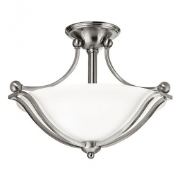 186-7153 Bolzan LED Semi-Flush Ceiling Light Brushed Nickel 