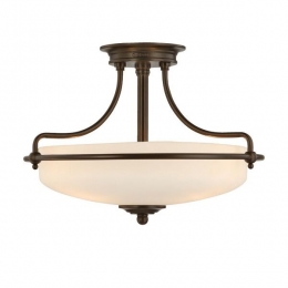 188-7184 Grillo LED 3 Light Semi-Flush Ceiling Light Palladian Bronze Finish 