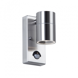 LED Outdoor PIR Wall Light Brushed Steel 