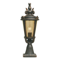 180-8076 Barilla LED Medium Outdoor Pedestal Lantern Weathered Bronze Patina