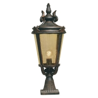 180-8077 Barilla LED Large Outdoor Pedestal Lantern Weathered Bronze Patina