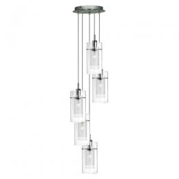 741-8854 Dudan 1 LED 5 Light Pendant Ceiling Light Polished Chrome 