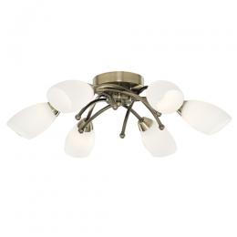 741-9030 Muzzi LED 6 Light Ceiling Light Antique Brass 