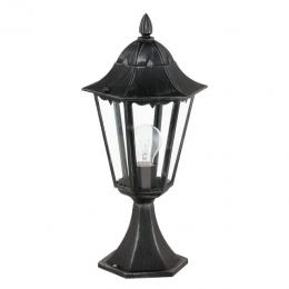 163-9690  LED Outdoor Pedestal Lamp Black Silver 