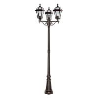 741-9824 Capello LED Outdoor 3 Headed Lamp Post Rustic Brown